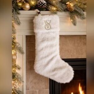 New VICTORIA'S SECRET Faux Fur  Christmas Stocking
